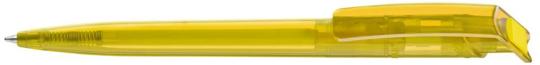 RECYCLED PET PEN transparent Plunger-action pen Yellow