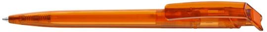 RECYCLED PET PEN transparent Plunger-action pen Orange