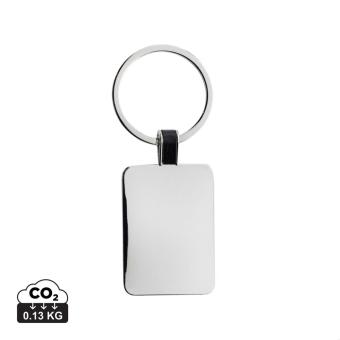 XD Collection RCS recycled zinc alloy rectangle keyring Silver