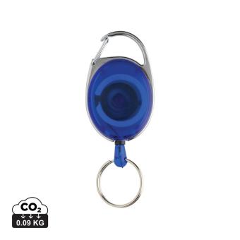 XD Collection Roller-Clip-Schlüsselanhänger aus RCS recyceltem ABS Blau