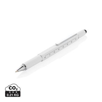 XD Collection 5-in-1 Aluminium Tool-Stift Weiß