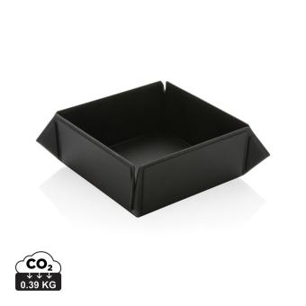 Swiss Peak RCS recycled PU foldable magnetic storage tray Black