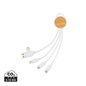 XD Collection RCS recycled plastic Ontario 6-in-1 round cable White