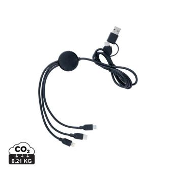 XD Collection 6-in-1 Kabel aus RCS recyceltem TPE und recyceltem Plastik Schwarz