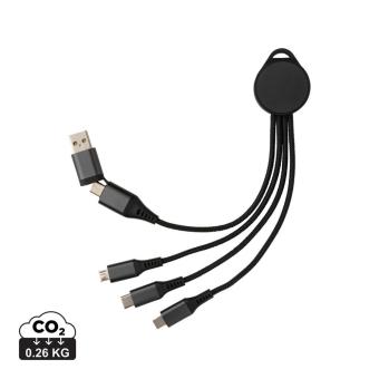 XD Xclusive Terra RCS recycled aluminium 6-in-1 charging cable Convoy grey