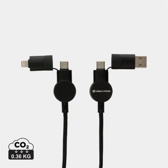 Urban Vitamin Oakland RCS recycled plastic 6-in-1 fast charging 45W cable Black