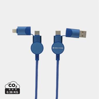 Urban Vitamin Oakland RCS recycled plastic 6-in-1 fast charging 45W cable Aztec blue