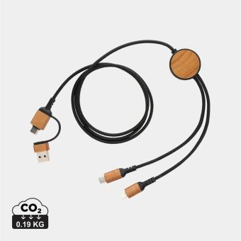 XD Collection Ohio 6-in-1-Kabel aus RCS zertifiziert recyceltem Kunststoff Schwarz