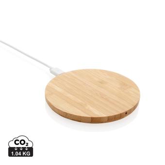 XD Collection Bamboo 5W round wireless charger Brown