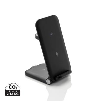 XD Collection Powerpal 3-in-1 15W-Ladegerät aus RCS recyceltem Kunststoff Schwarz