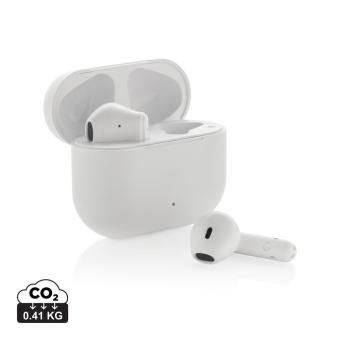 XD Collection Tunevo RCS recycled plastic wireless earbuds White