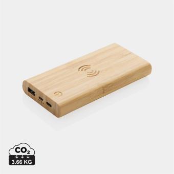 XD Collection Bamboo 8.000 mAh 5W wireless powerbank Brown