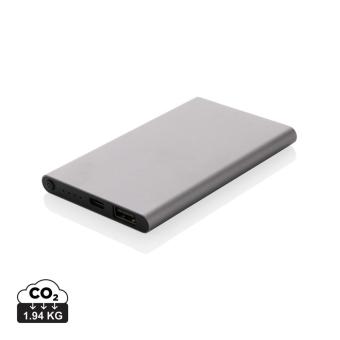 XD Collection RCS recycled plastic/aluminum 4000 mah powerbank with type C Anthracite
