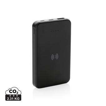 XD Collection RCS recycled plastic 5.000 mAh 5W wireless powerbank Black