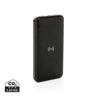 XD Collection Wireless Powerbank aus RCS Standard recyceltem Kunststoff Schwarz