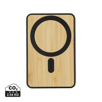 XD Collection Zen 5000mAh 5W magnetische Bambus-Powerbank aus RCS rPlastik Schwarz