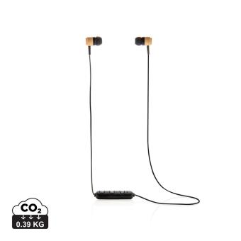 XD Collection Bamboo wireless earbuds, nature Nature,black