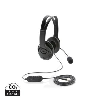 XD Collection Over ear wired work headset Black