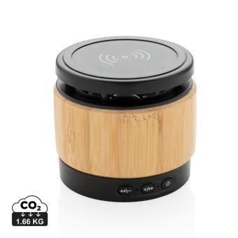 XD Collection Bamboo wireless charger speaker, nature Nature,black