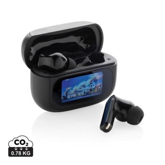 XD Collection Airtune RCS recycled plastic ANC earbuds with touch screen Black