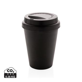 XD Collection Wiederverwendbarer doppelwandiger Kaffeebecher 300ml Schwarz