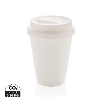 XD Collection Wiederverwendbarer doppelwandiger Kaffeebecher 300ml Weiß
