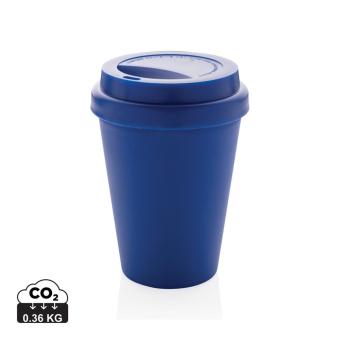 XD Collection Wiederverwendbarer doppelwandiger Kaffeebecher 300ml Blau