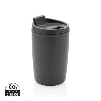 XD Collection GRS recycelter PP-Becher mit Flip-Deckel Anthrazit