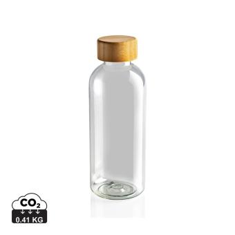 XD Collection GRS RPET bottle with bamboo lid Transparent