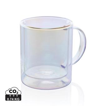 XD Collection Deluxe double wall electroplated glass mug Transparent
