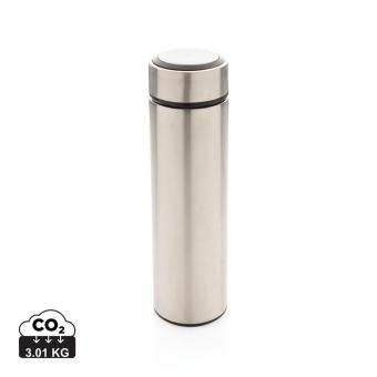 XD Collection Vakuum Stainless Steel Flasche mit gebürstetem Metalldeckel Silber