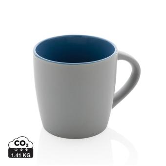 XD Collection Ceramic mug with coloured inner Blue/grey