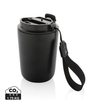 XD Collection Cuppa Vakuumbecher aus RCS-Stahl mit Umhängeband Schwarz