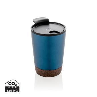 XD Collection GRS RPP stainless steel cork coffee tumbler Aztec blue