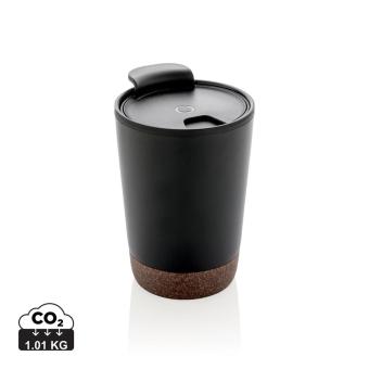 XD Collection GRS rPP Edelstahl-Kaffeebecher mit Kork 