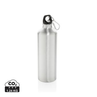 XD Collection XL Aluminium Flasche mit Karabiner Silber/schwarz