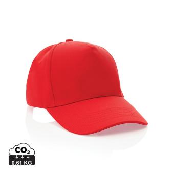 XD Collection Impact 5 Panel Kappe aus 280gr rCotton mit AWARE™ Tracer Rot