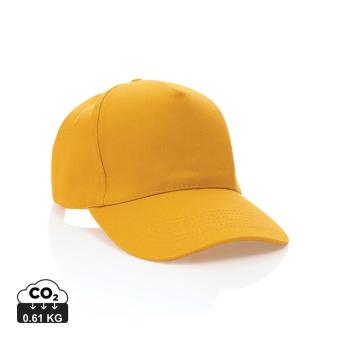 XD Collection Impact 5 Panel Kappe aus 280gr rCotton mit AWARE™ Tracer Gelb