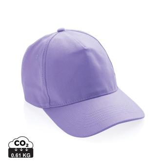 XD Collection Impact 5panel 280gr Recycled cotton cap with AWARE™ tracer Lila