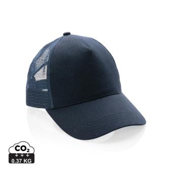 XD Collection Impact AWARE™ Brushed rcotton 5 panel trucker cap 190gr Navy