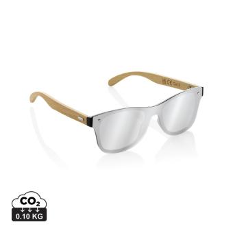 XD Collection Prism Sonnenbrille aus RCS rec. Kunststoff mit Bambusbügeln Braun