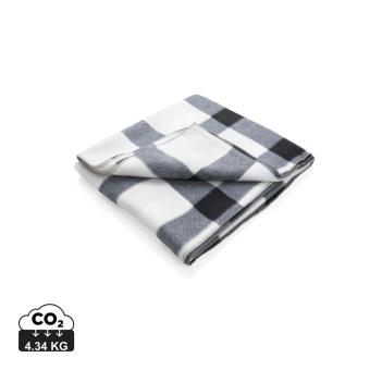 XD Collection Soft plaid fleece blanket White