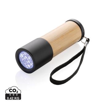 XD Collection Bamboo and RCS certfied recycled plastic torch Brown