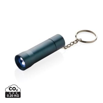 XD Collection Flash RCS recycled aluminium keychain torch Aztec blue
