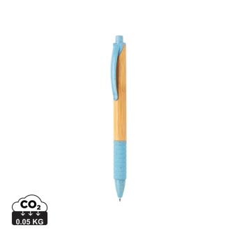 XD Collection Bambus & Weizenstroh Stift Blau