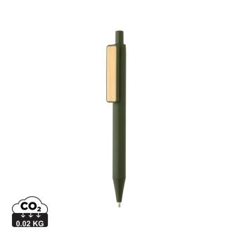 XD Collection GRS rABS Stift mit Bambus-Clip Grün