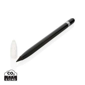 XD Collection Tintenloser Stift aus Aluminium mit Radiergummi Schwarz
