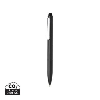XD Collection Kymi RCS certified recycled aluminium pen with stylus Black