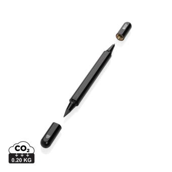 Swiss Peak Storm Dual-Tip-Pen aus RCS recyceltem Aluminum Schwarz