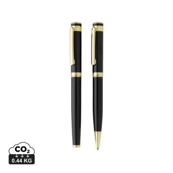 Swiss Peak Luca RCS recycled brass deluxe pen set Black